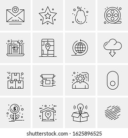 Business Icon Set. 16 Universal Icons Vector. Creative Beauitful Icon Illustration to use in Print and Web Related project.