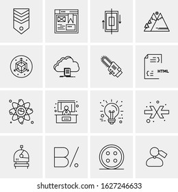 Business Icon Set. 16 Universal Icons Vector. Creative Beauitful Icon Illustration to use in Print and Web Related project.
