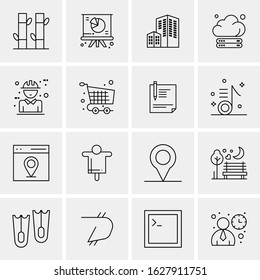 Business Icon Set. 16 Universal Icons Vector. Creative Beauitful Icon Illustration to use in Print and Web Related project.