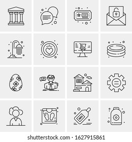 Business Icon Set. 16 Universal Icons Vector. Creative Beauitful Icon Illustration to use in Print and Web Related project.