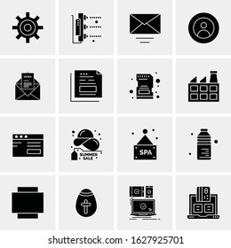 Business Icon Set. 16 Universal Icons Vector. Creative Beauitful Icon Illustration to use in Print and Web Related project.
