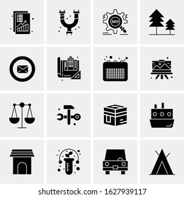 Business Icon Set. 16 Universal Icons Vector. Creative Beauitful Icon Illustration to use in Print and Web Related project.