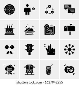 Business Icon Set. 16 Universal Icons Vector. Creative Beauitful Icon Illustration to use in Print and Web Related project.