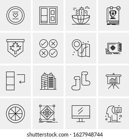 Business Icon Set. 16 Universal Icons Vector. Creative Beauitful Icon Illustration to use in Print and Web Related project.