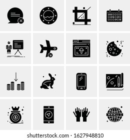 Business Icon Set. 16 Universal Icons Vector. Creative Beauitful Icon Illustration to use in Print and Web Related project.