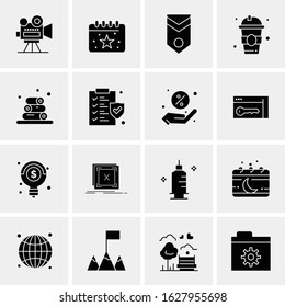 Business Icon Set. 16 Universal Icons Vector. Creative Beauitful Icon Illustration to use in Print and Web Related project.