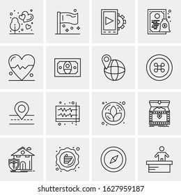 Business Icon Set. 16 Universal Icons Vector. Creative Beauitful Icon Illustration to use in Print and Web Related project.
