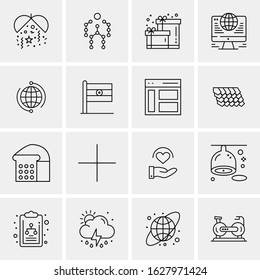 Business Icon Set. 16 Universal Icons Vector. Creative Beauitful Icon Illustration to use in Print and Web Related project.