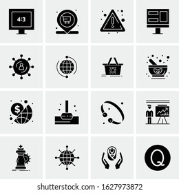 Business Icon Set. 16 Universal Icons Vector. Creative Beauitful Icon Illustration to use in Print and Web Related project.