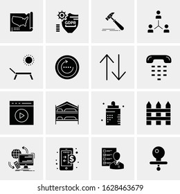 Business Icon Set. 16 Universal Icons Vector. Creative Beauitful Icon Illustration to use in Print and Web Related project.