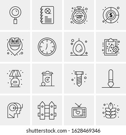 Business Icon Set. 16 Universal Icons Vector. Creative Beauitful Icon Illustration to use in Print and Web Related project.