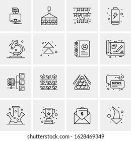 Business Icon Set. 16 Universal Icons Vector. Creative Beauitful Icon Illustration to use in Print and Web Related project.