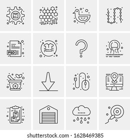 Business Icon Set. 16 Universal Icons Vector. Creative Beauitful Icon Illustration to use in Print and Web Related project.