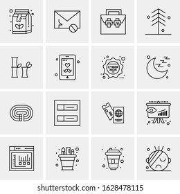 Business Icon Set. 16 Universal Icons Vector. Creative Beauitful Icon Illustration to use in Print and Web Related project.