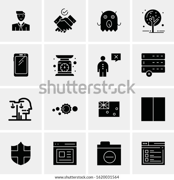 Business Icon Set. 16 Universal Icons Vector.\
Creative Beauitful Icon Illustration to use in Print and Web\
Related project.