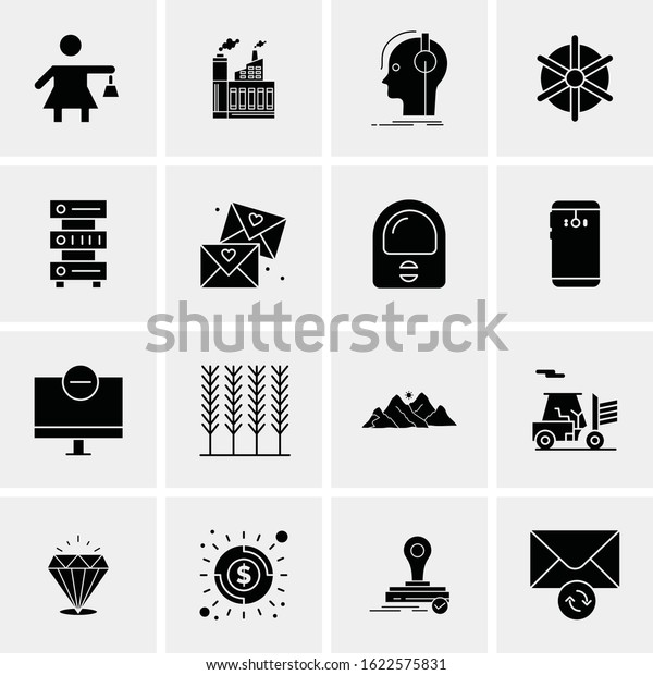Business Icon Set. 16 Universal Icons Vector.\
Creative Beauitful Icon Illustration to use in Print and Web\
Related project.