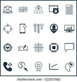 Business Icon Set Of 20 Universal Editable Symbols. Includes Elements Such As Safety, Graphical Grid, Security And Other Business Icon Set,