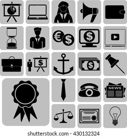 business icon set. 22 icons total. Quality Icons.