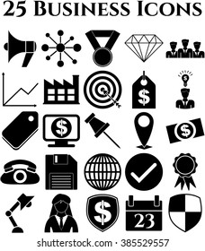 business icon set. 25 icons total. Quality Icons.