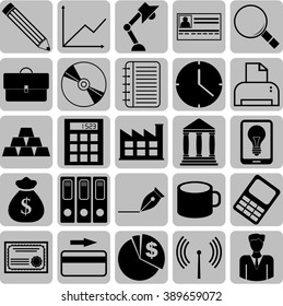 business icon set. 25 icons total. Universal and Standard Icons.