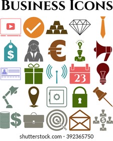 business icon set. 25 icons total. Minimal Modern.
