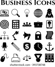 business icon set. 25 icons total. Quality Icons.