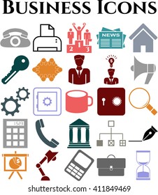 business icon set. 25 icons total. Set of web Icons.