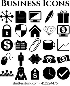 business icon set. 25 icons total. Quality Icons.