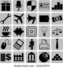 business icon set. 25 icons total. Set of web Icons.