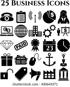 business icon set. 25 icons total. Minimal Modern.