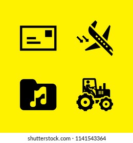 business icon set. With arrival, email and folder  vector icons for graphic design and web
