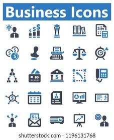 Business Icon Set, Blue Series