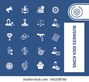 Business icon set, clean vector