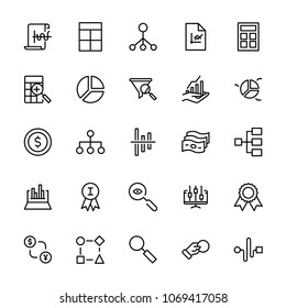 Business icon set. Collection of high quality black outline logo for web site design and mobile apps. Vector illustration on a white background.