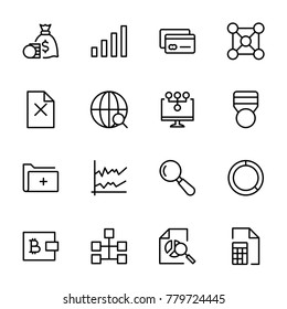 Business icon set. Collection of high quality black outline logo for web site design and mobile apps. Vector illustration on a white background.
