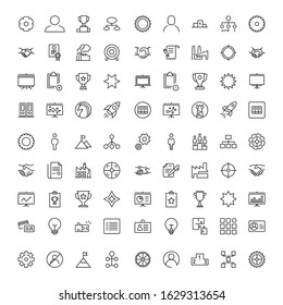 Business icon set. Collection of high-quality black outline logo for web site design and mobile apps. Vector illustration on a white background.