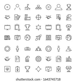 Business icon set. Collection of high-quality black outline logo for web site design and mobile apps. Vector illustration on a white background.