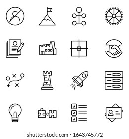 Business icon set. Collection of high-quality black outline logo for web site design and mobile apps. Vector illustration on a white background.