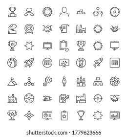 Business icon set. Collection of high-quality black outline logo for web site design and mobile apps. Vector illustration on a white background.