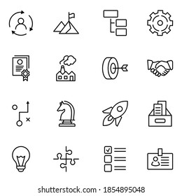 Business icon set. Collection of high-quality black outline logo for web site design and mobile apps. Vector illustration on a white background.