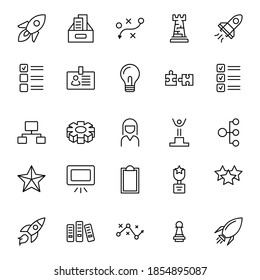 Business icon set. Collection of high-quality black outline logo for web site design and mobile apps. Vector illustration on a white background.
