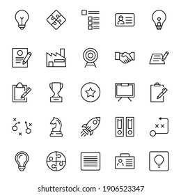Business icon set. Collection of high-quality black outline logo for web site design and mobile apps. Vector illustration on a white background.