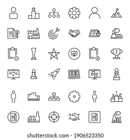 Business icon set. Collection of high-quality black outline logo for web site design and mobile apps. Vector illustration on a white background.