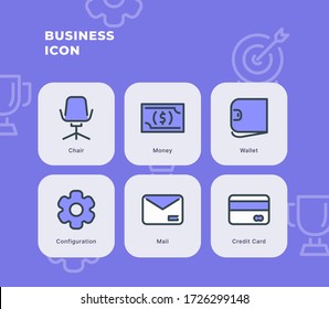 Business icon set collection package with dual tone modern flat vector illustration for business management finance strategy marketing investment