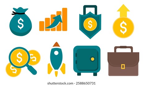 Business icon set. Business icon collection. Various types of Business icon isolated white background. Flat icon. Perfect for event, presentation, web, business, more
