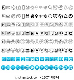 Business Icon Set Contact Icon Pack. 15 Icons in 8 versions. Total 105 Icons. 