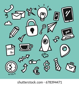 Conjunto de iconos de negocios linda Ilustración vectorial