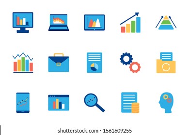 Business icon set design, Management workforce financial corporate investment occupation and communication theme Vector illustration