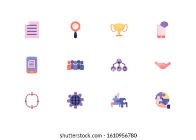 Business icon set design, Management workforce financial item corporate investment success technology and job theme Vector illustration