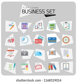 Business icon set. Diagram, paper, payment, calendar. Business concept. Can be used for topics like analysis, finance, accounting, paperwork